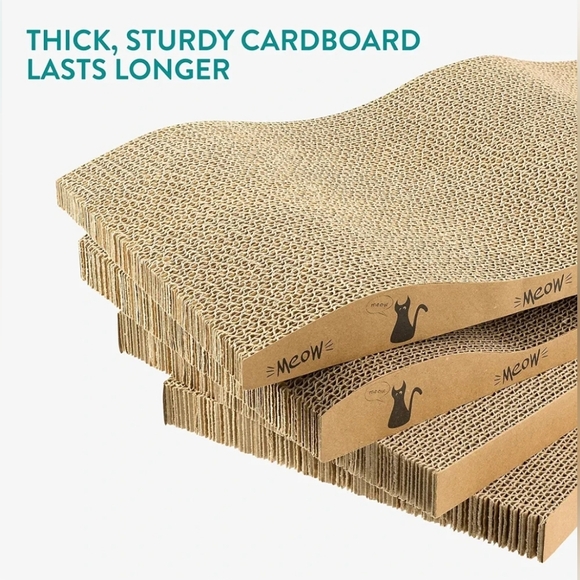 Navaris Cat Scratcher Set – 4-Pack Cardboard Mats - Picture 5 of 9
